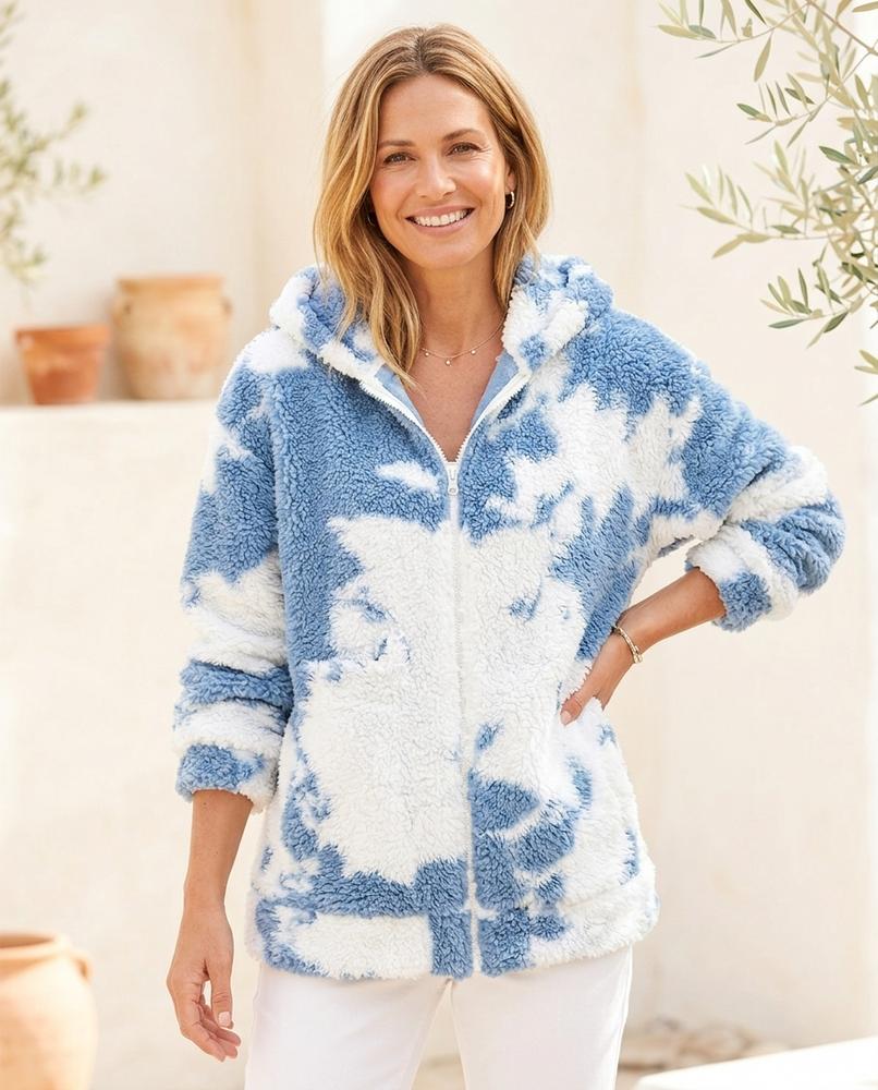 Marvis Mode - Karan | Flauschig Gemustert Jacke Damen