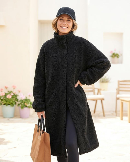 Marvis Mode - Romel | Voluminöser Plüsch Mantel Damen