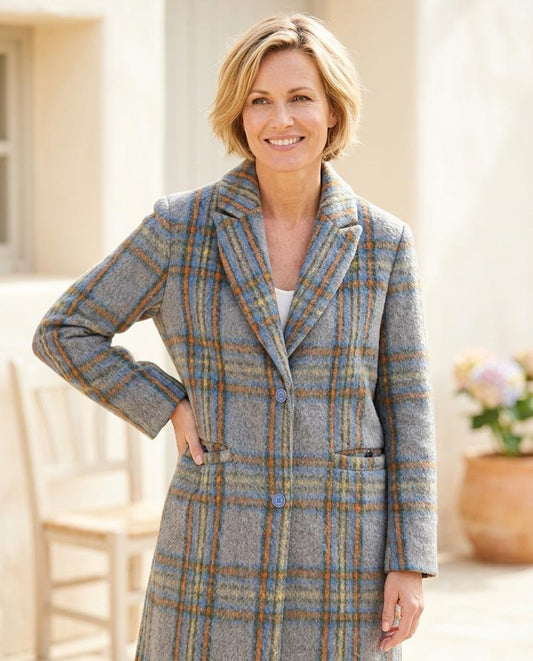 Marvis Mode - Lasin | Karierter Woll Mantel Damen