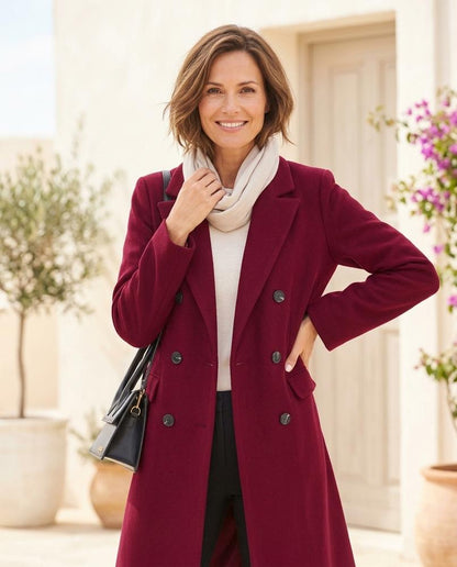 Marvis Mode - Lonor | Zweireihiger Langer Mantel Damen