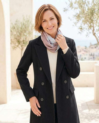 Marvis Mode - Lonor | Zweireihiger Langer Mantel Damen