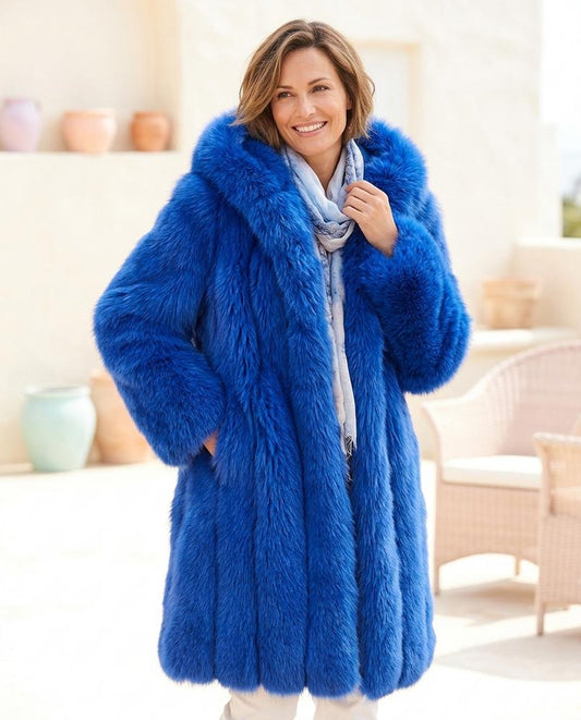 Marvis Mode - Arsin | Plüschiger Langer Mantel Damen
