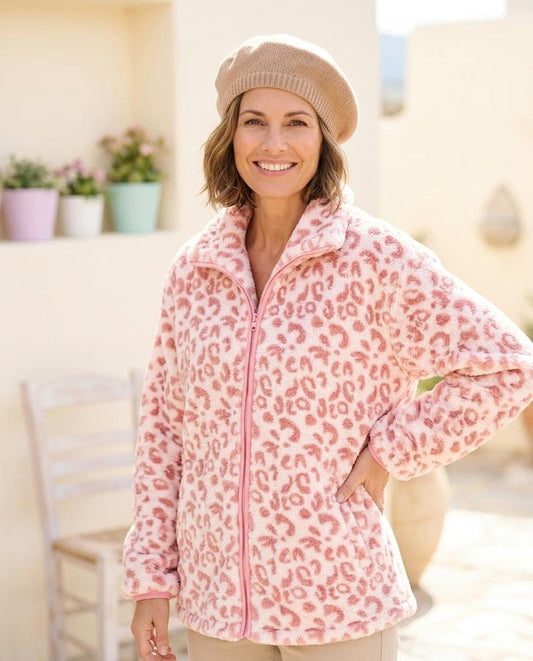 Marvis Mode - Tisil | Plüschige Gemusterte Jacke Damen
