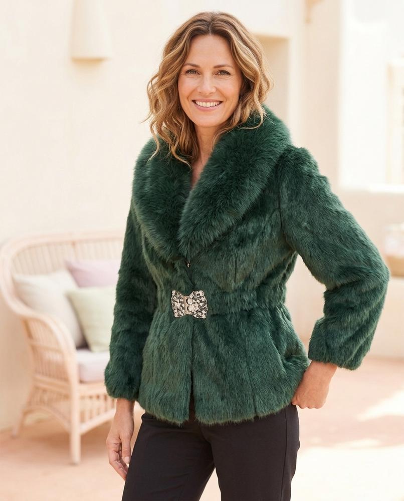 Marvis Mode - Seser | Taillierte Pelzige Jacke Damen