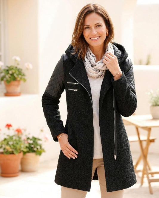 Marvis Mode - Yomir | Asymmetrischer Taillierter Mantel Damen