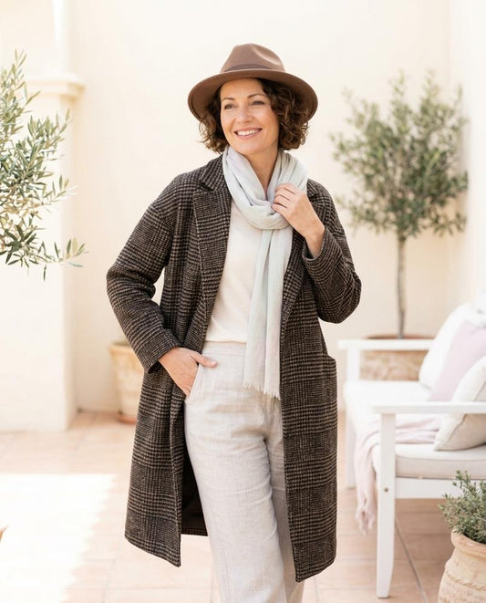 Marvis Mode - Madan | Karierter Langer Mantel Damen