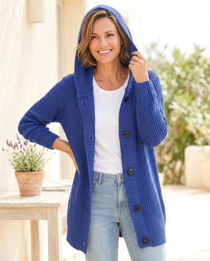 Marvis Mode - Alhal | Langgeschnittene Gerippte Strickjacke Damen