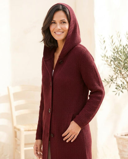 Marvis Mode - Alhal | Langgeschnittene Gerippte Strickjacke Damen