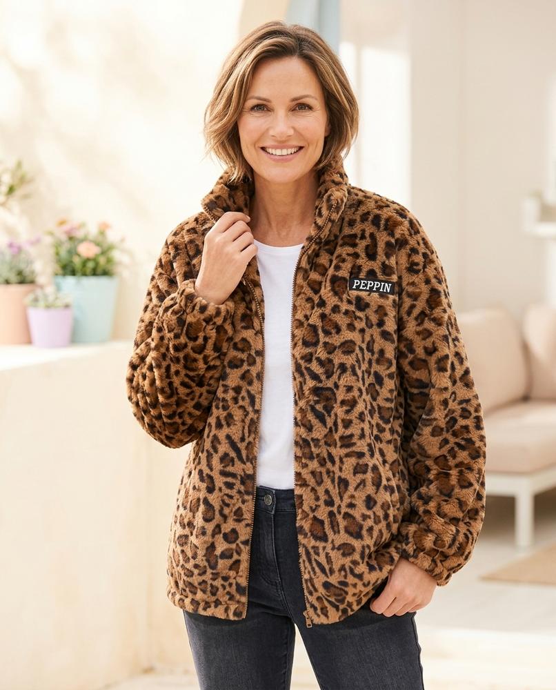 Marvis Mode - Coram | Plüschige Gemusterte Jacke Damen