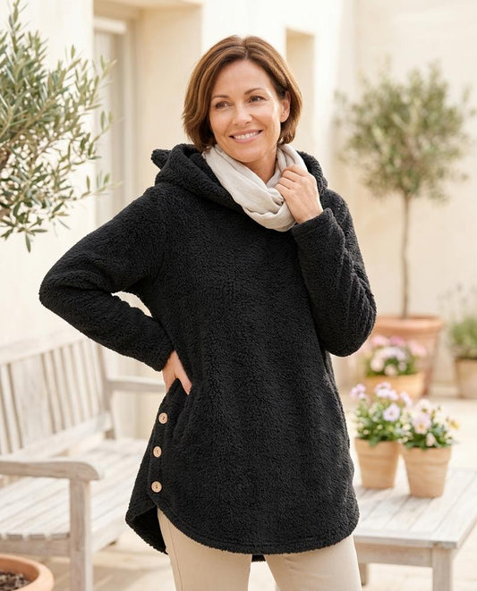 Marvis Mode - Arral | Plüschiger Asymmetrischer Hoodie Damen