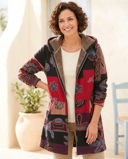 Marvis Mode - Camar | Gefütterter Gemusterter Mantel Damen