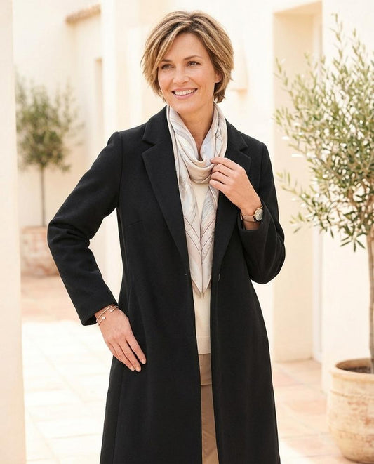 Marvis Mode - Kemel | Knopfloser Woll Mantel Damen