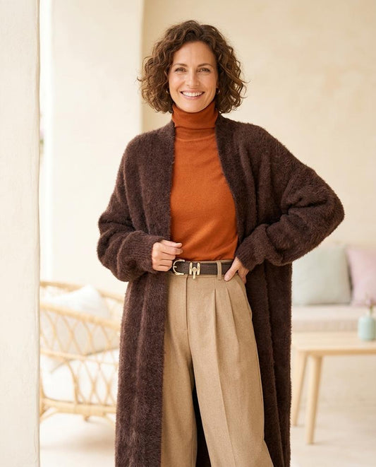 Marvis Mode - Ralan | Lang Strukturiert Cardigan Damen