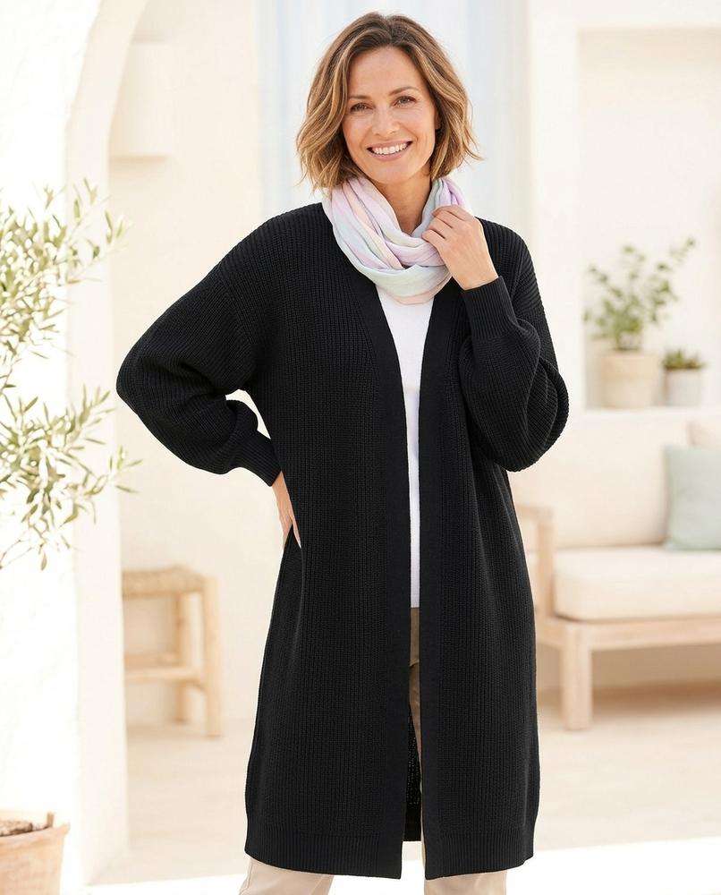 Marvis Mode - Ellor | Lang Gestrickt Strickjacke Damen