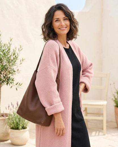 Marvis Mode - Ellor | Lang Gestrickt Strickjacke Damen