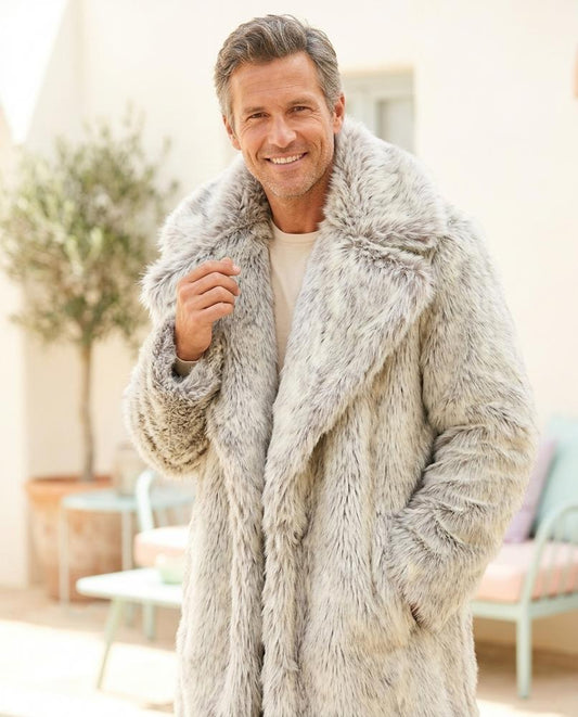 Marvis Mode - Coler | Pelzartig Voluminös Mantel Herren