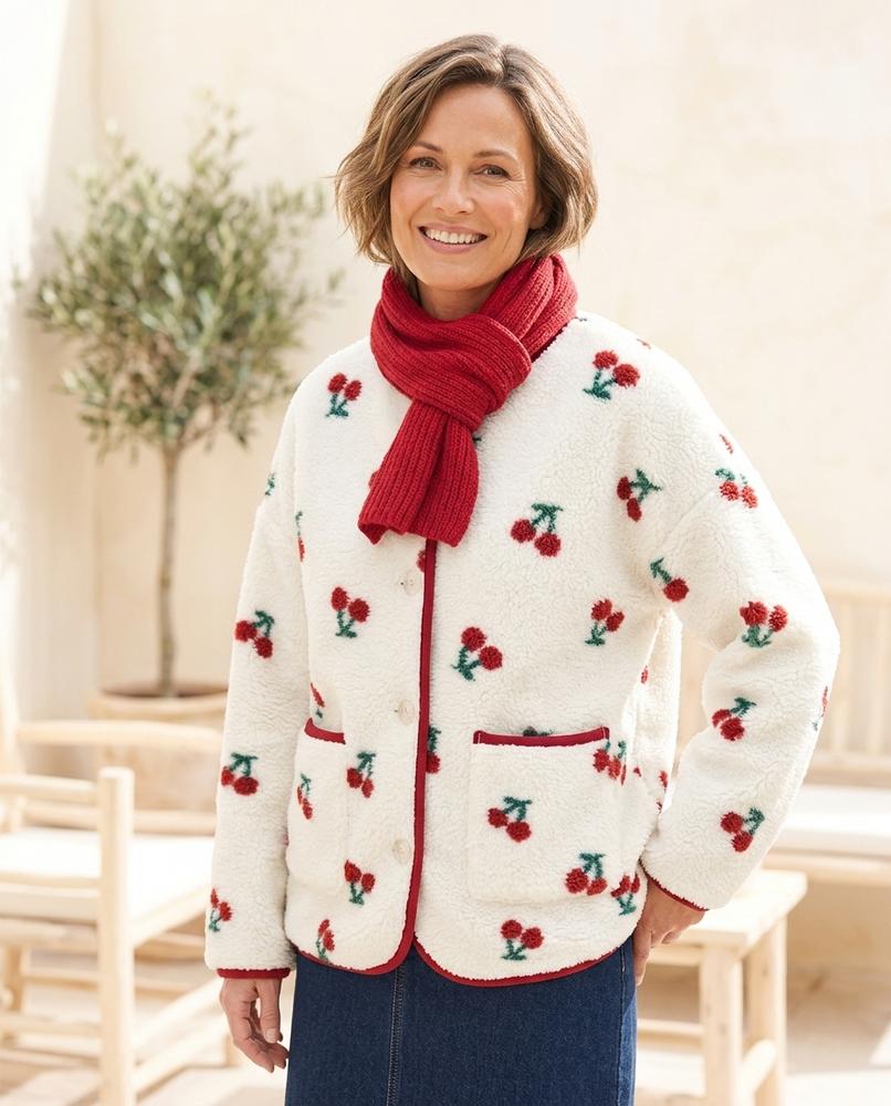 Marvis Mode - Eigus | Bestickt Plüschig Jacke Damen