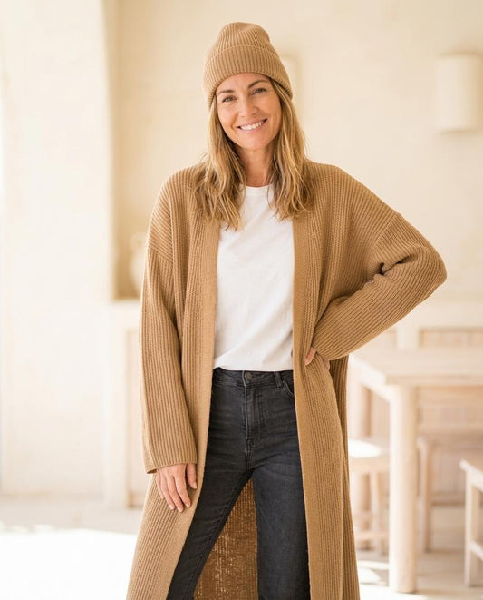 Marvis Mode - Curik | Langgeschnitten Gerippt Cardigan Damen