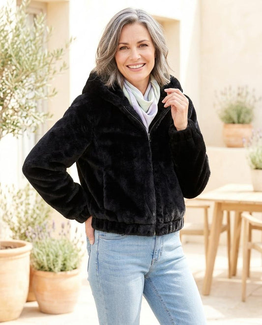 Marvis Mode - Nilal | Plüschige Kurzgeschnittene Jacke Damen