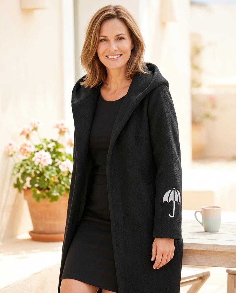 Marvis Mode - Tegad | Bestickter Kapuzen Mantel Damen