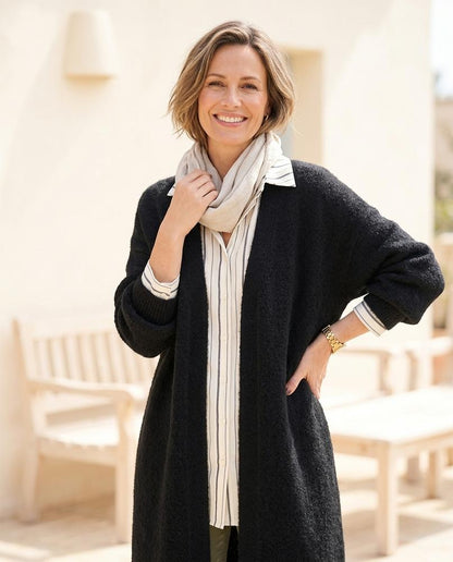 Marvis Mode - Eolol | Langer Gestrickter Cardigan Damen