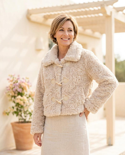 Marvis Mode - Dinod | Flauschig Kurz Jacke Damen