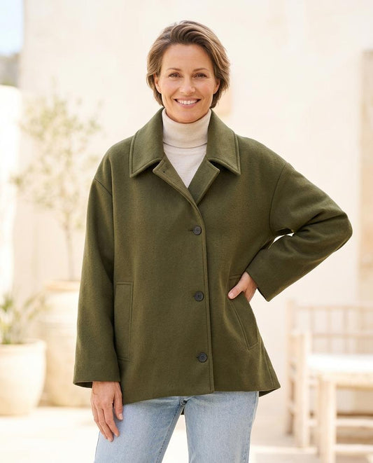 Marvis Mode - Vanur | Kastig Geschnitten Geknöpft Jacke Damen