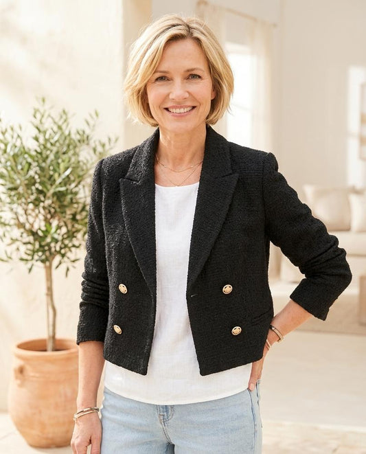 Marvis Mode - Yubid | Zweireihige Texturierte Jacke Damen