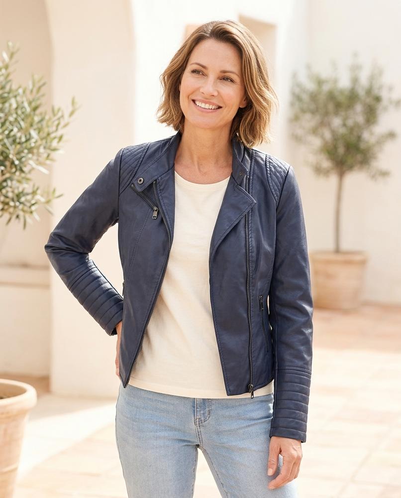 Marvis Mode - Mokil | Taillierte Gesteppte Lederjacke Damen