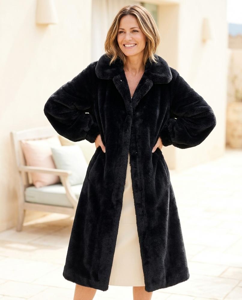 Marvis Mode - Eekus | Plüschiger Taillierter Mantel Damen