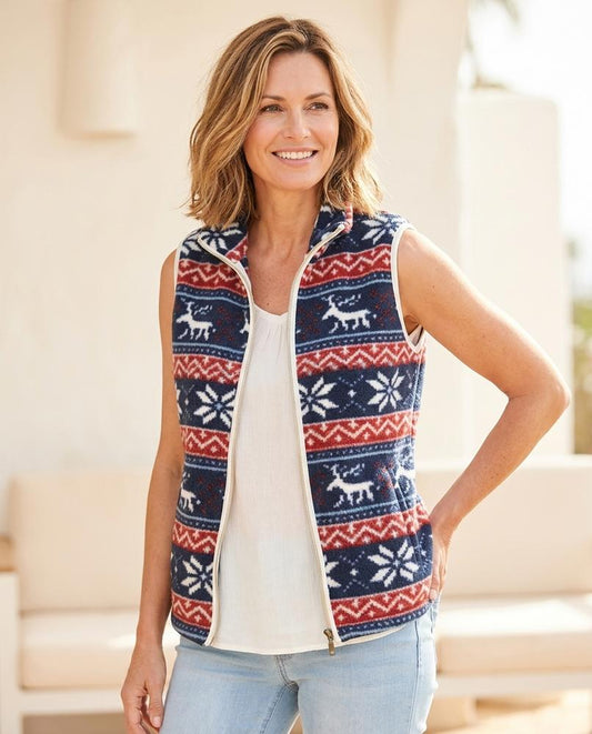 Marvis Mode - Nezad | Gemustert Gestrickt Weste Damen